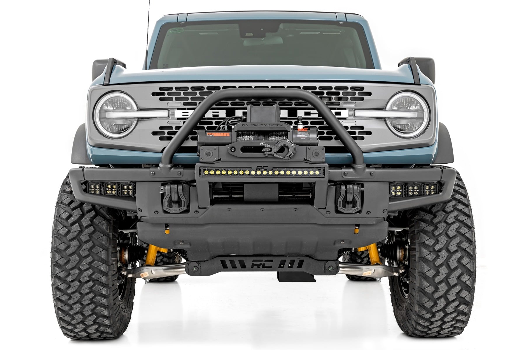 High Winch Mount | All Models | 12000S | 20 Inch Black Single Row LED | Ford Bronco (21-25) - Image 5