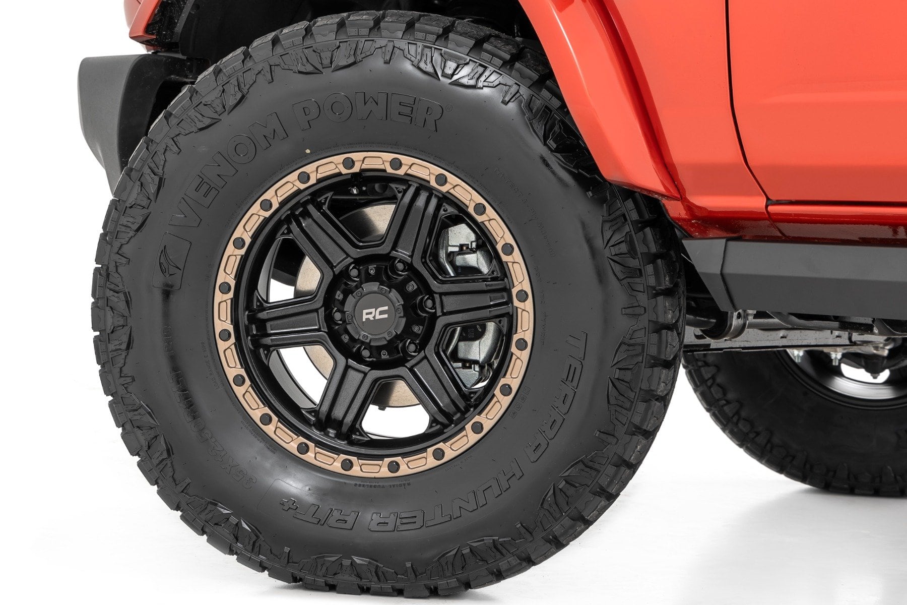 Rough Country 79 Series Wheel | One-Piece | Semi Gloss Black w/Bronze Ring | 18x9 | 6x135 | 0mm - Image 6