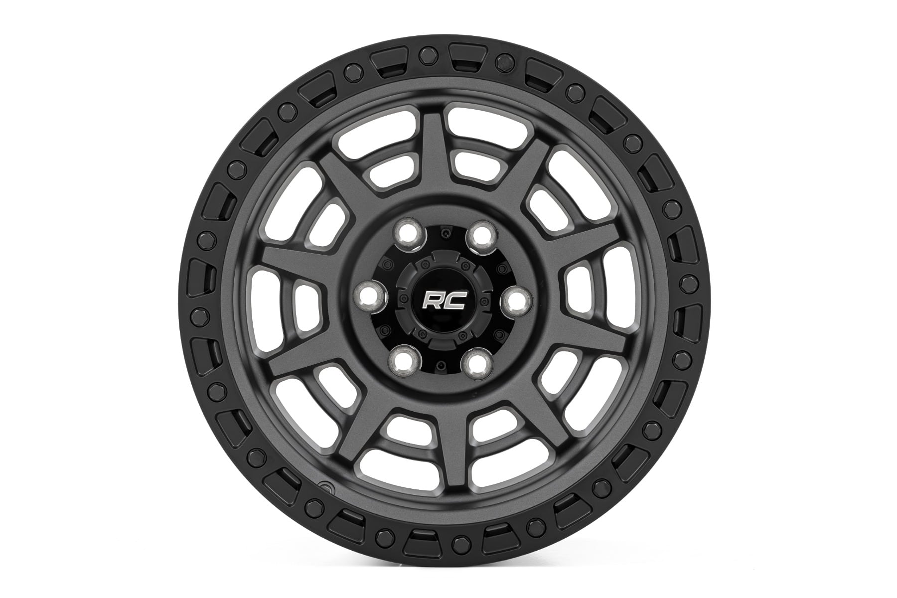 Rough Country 85 Series Wheel | Simulated Beadlock | Gunmetal Gray/Black | 17x9 | 8x6.5 | +0 - Image 2