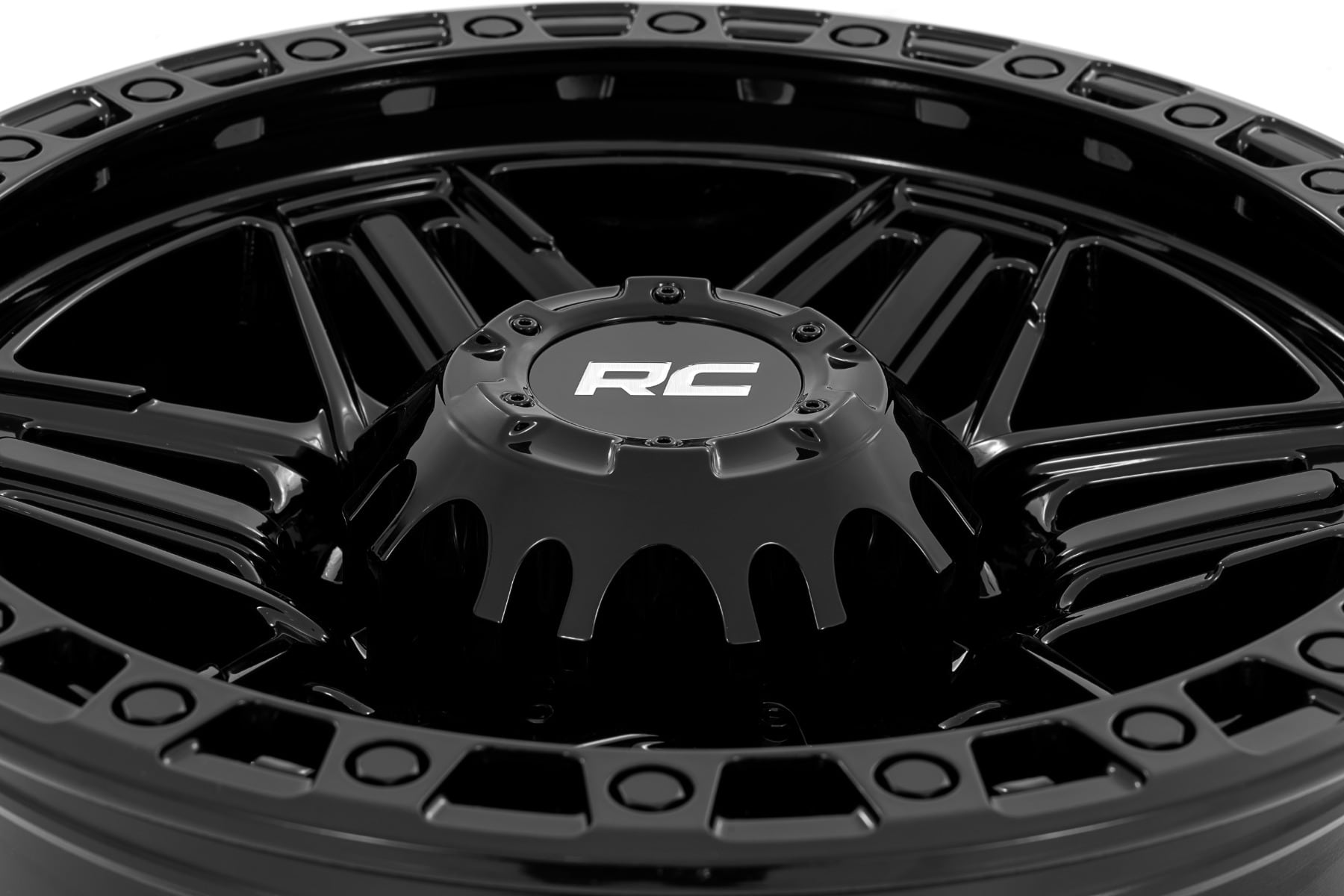 Rough Country 76 Series Wheel | Simulated Bead Lock | Gloss Black | 17x9 | 5x4.5 | +0mm - Image 5