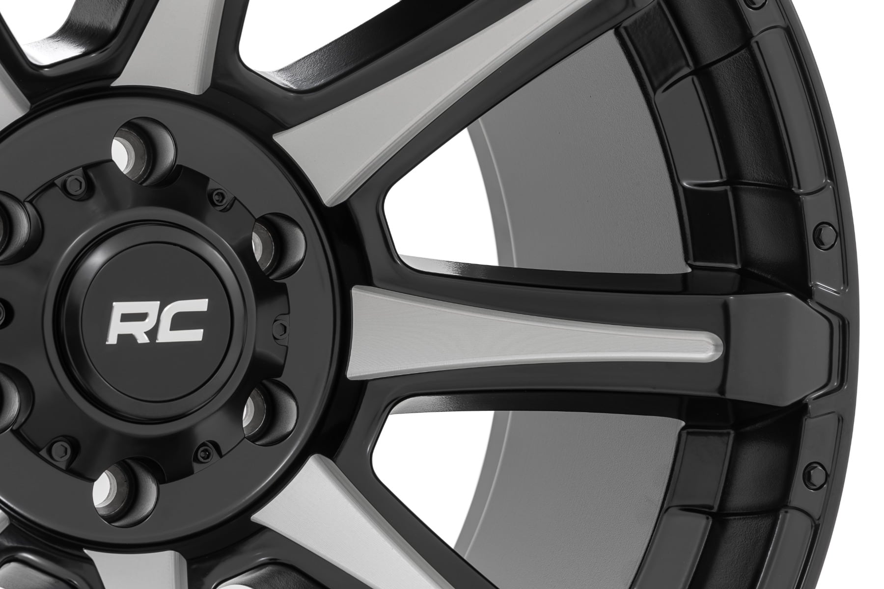 Rough Country 81 Series Wheel | One-Piece | Semi Gloss Black w/machined spokes | 20x9 | 5x5.5 | 0mm - Image 6
