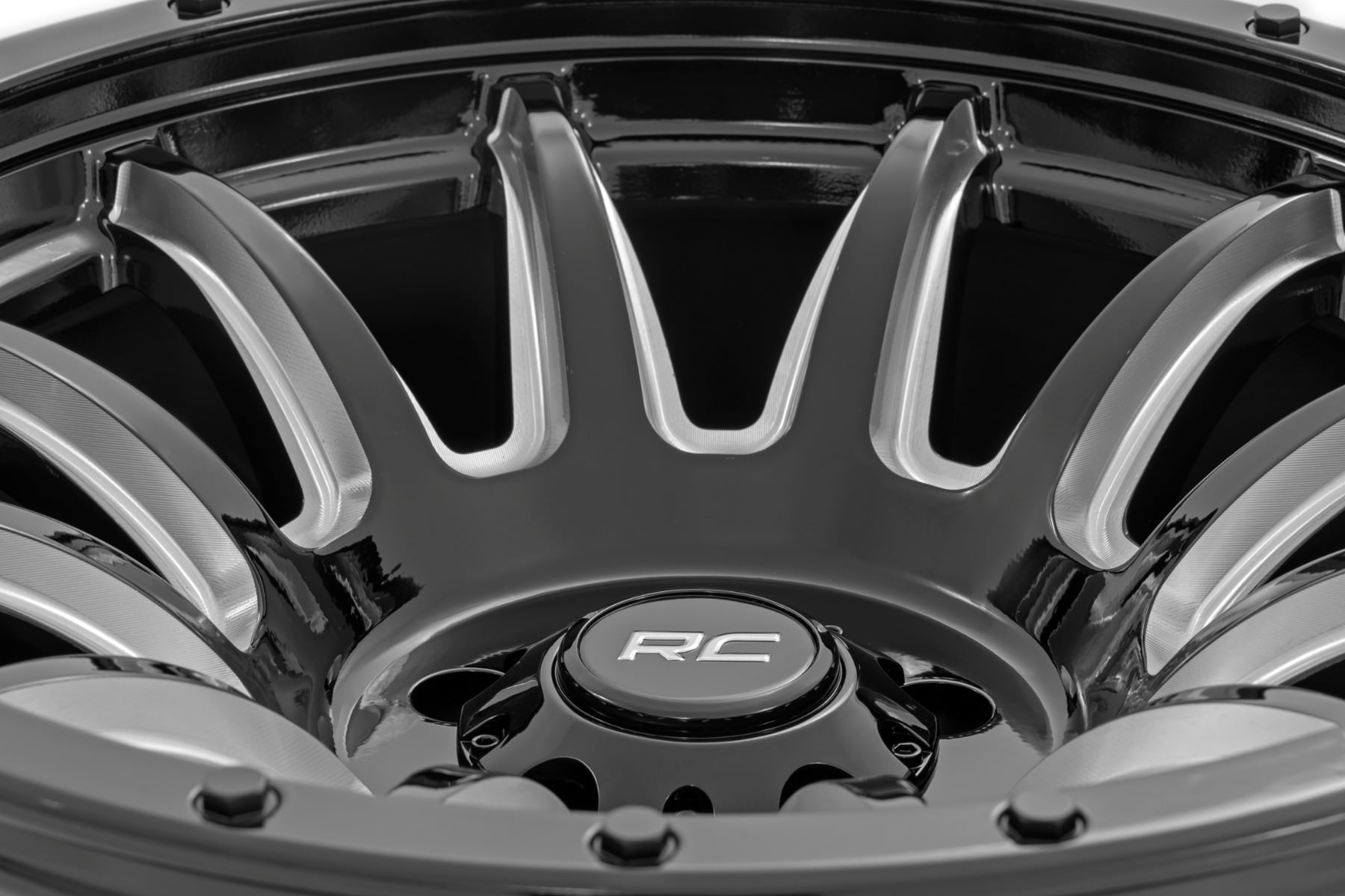 Rough Country 90 Series Wheel | One-Piece | Gloss Black w/machined spokes | 20x10 | 6x5.5 | -19mm - Image 6
