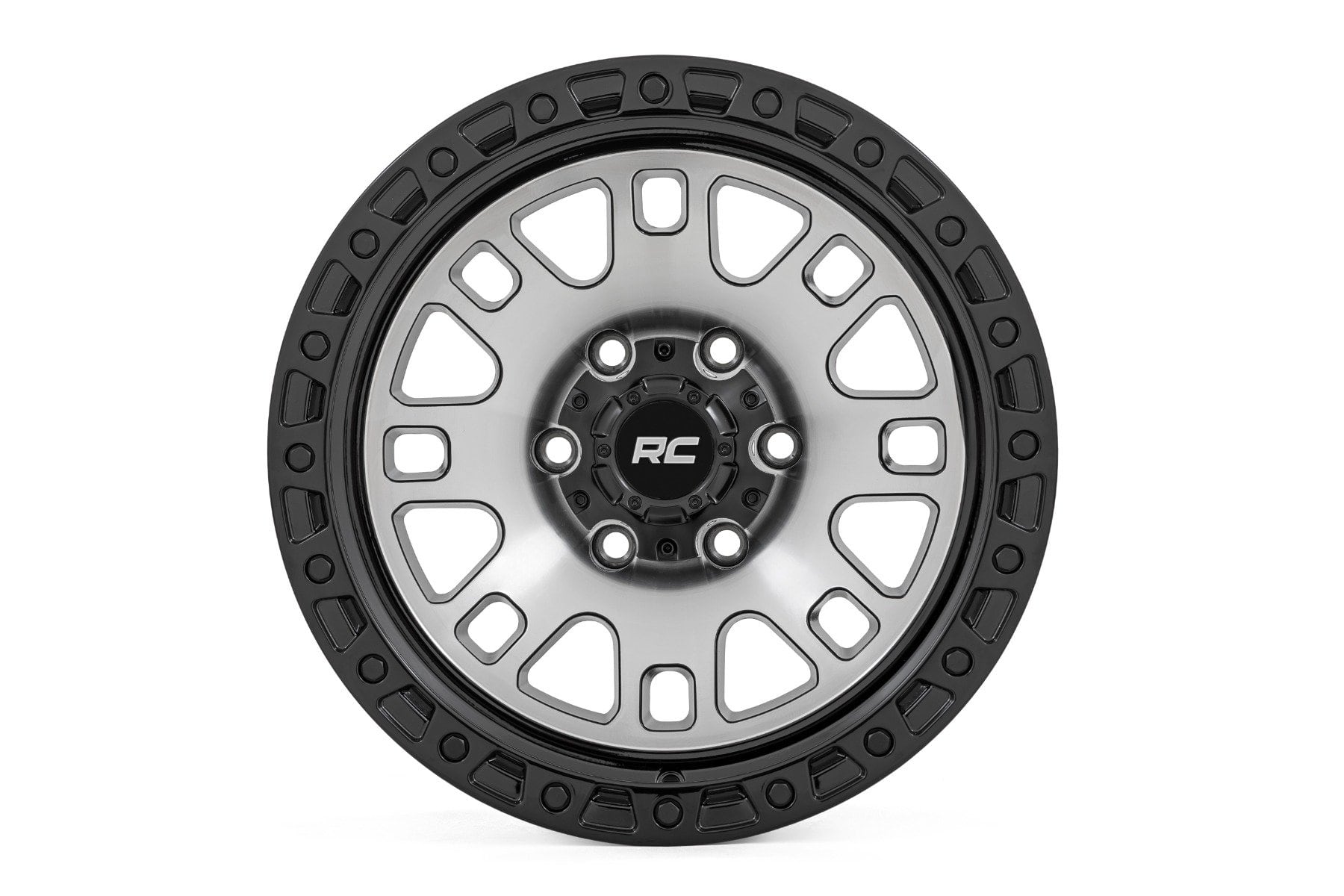 Rough Country 82 Series Wheel | One-Piece | Machined Semi Gloss Black | 18x9 | 6x5.5 | -12mm - Image 2