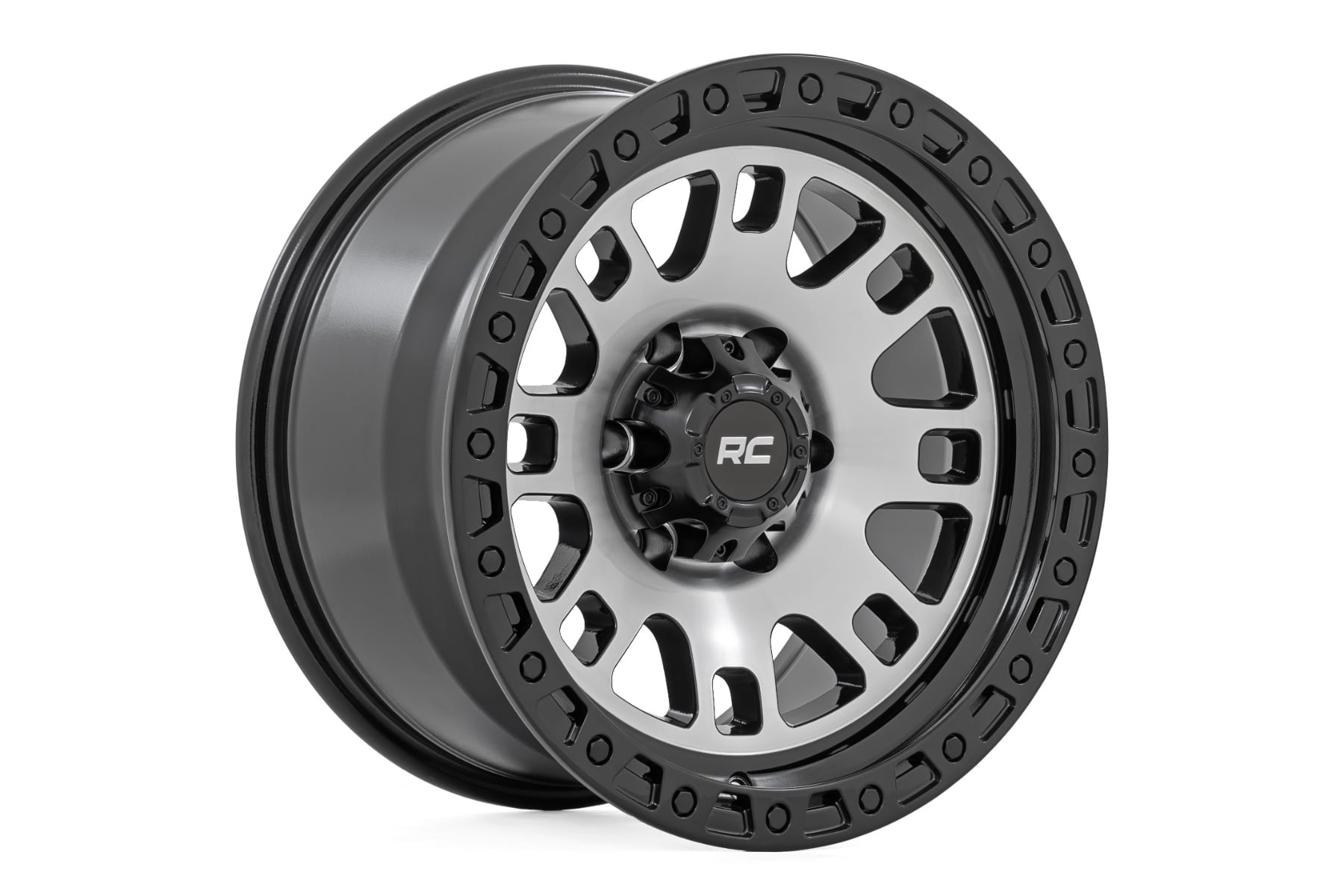 Rough Country 82 Series Wheel | One-Piece | Machined Semi Gloss Black | 17x9 | 6x5.5 | -12mm - Image 5