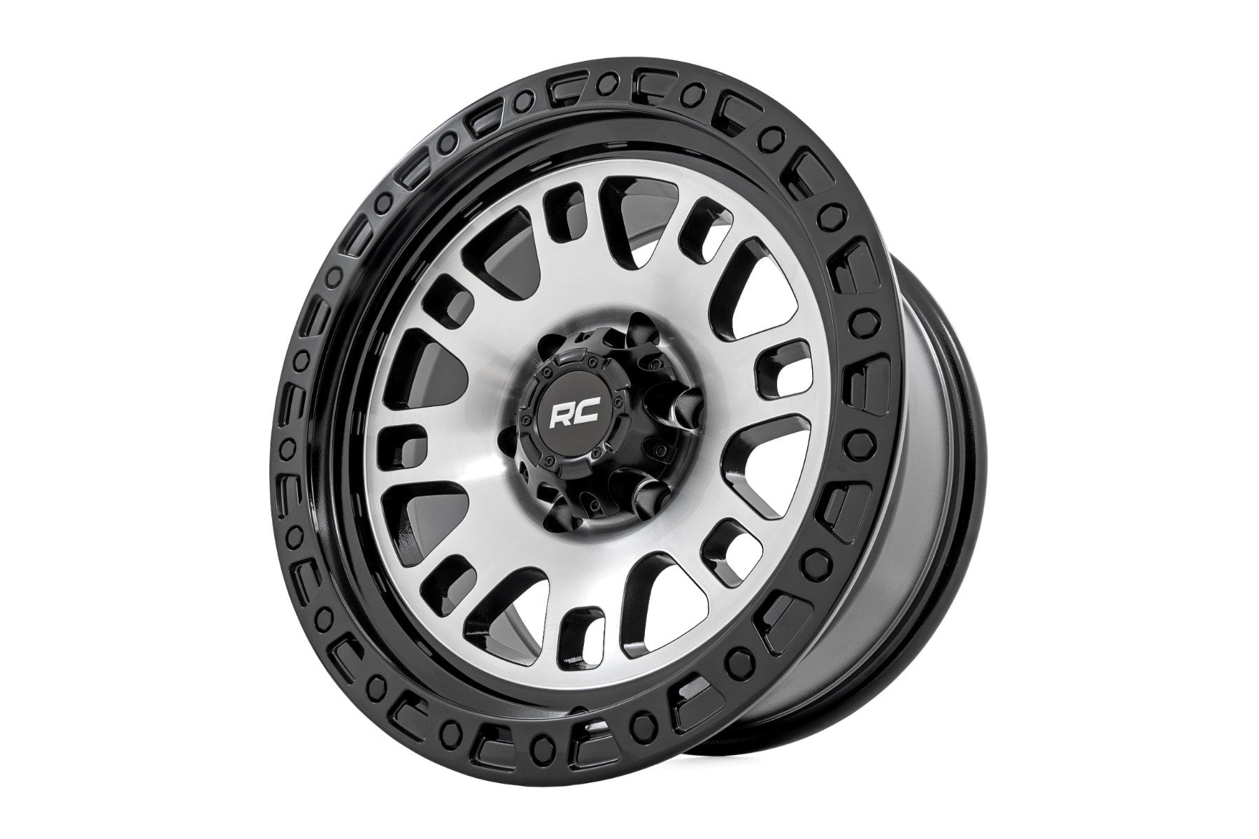 Rough Country 82 Series Wheel | One-Piece | Machined Semi Gloss Black | 18x9 | 6x5.5 | -12mm - Image 4