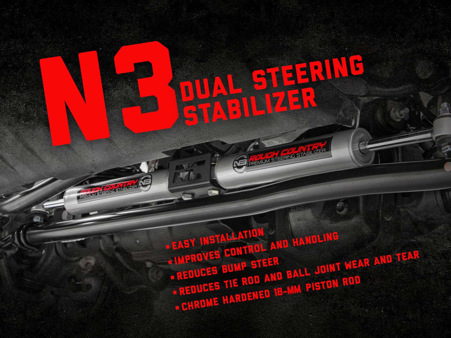 N3 Steering Stabilizer | Dual | 2.5-8 Inch Lift | Ram 2500 (14-26)/3500 (13-25) - Image 5