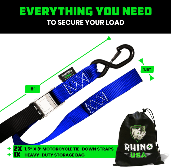 2pk Tie Down 1.5in x 8ft Blue - Image 2