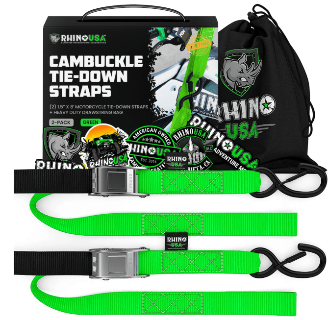 2pk Tie Down 1.5in x 8ft Green