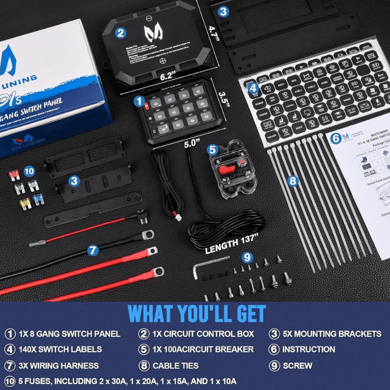 12 Gang Blue Switch Panel - Image 4