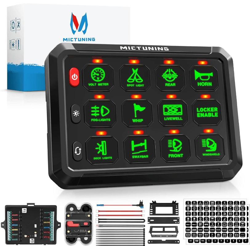 12 Gang Green Switch Panel