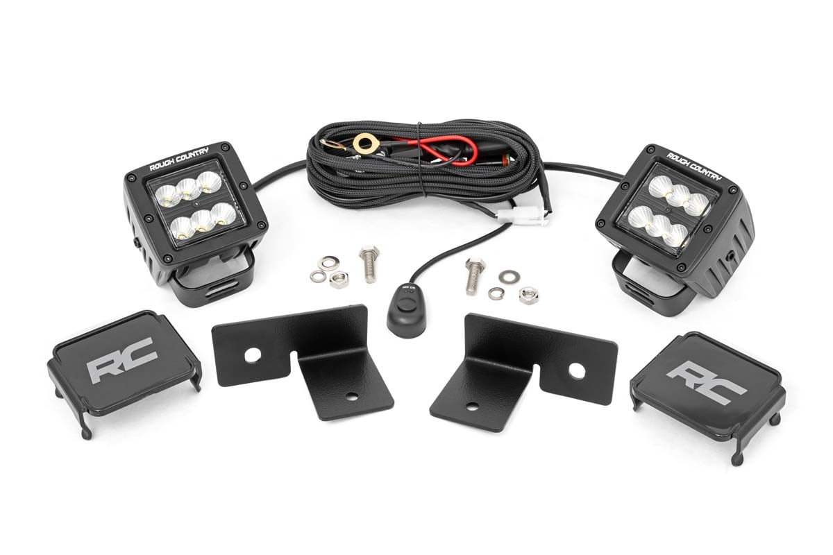 LED Light Kit | Under Bed Mount | 2" Black Pair | Spot | Polaris General XP 4 1000