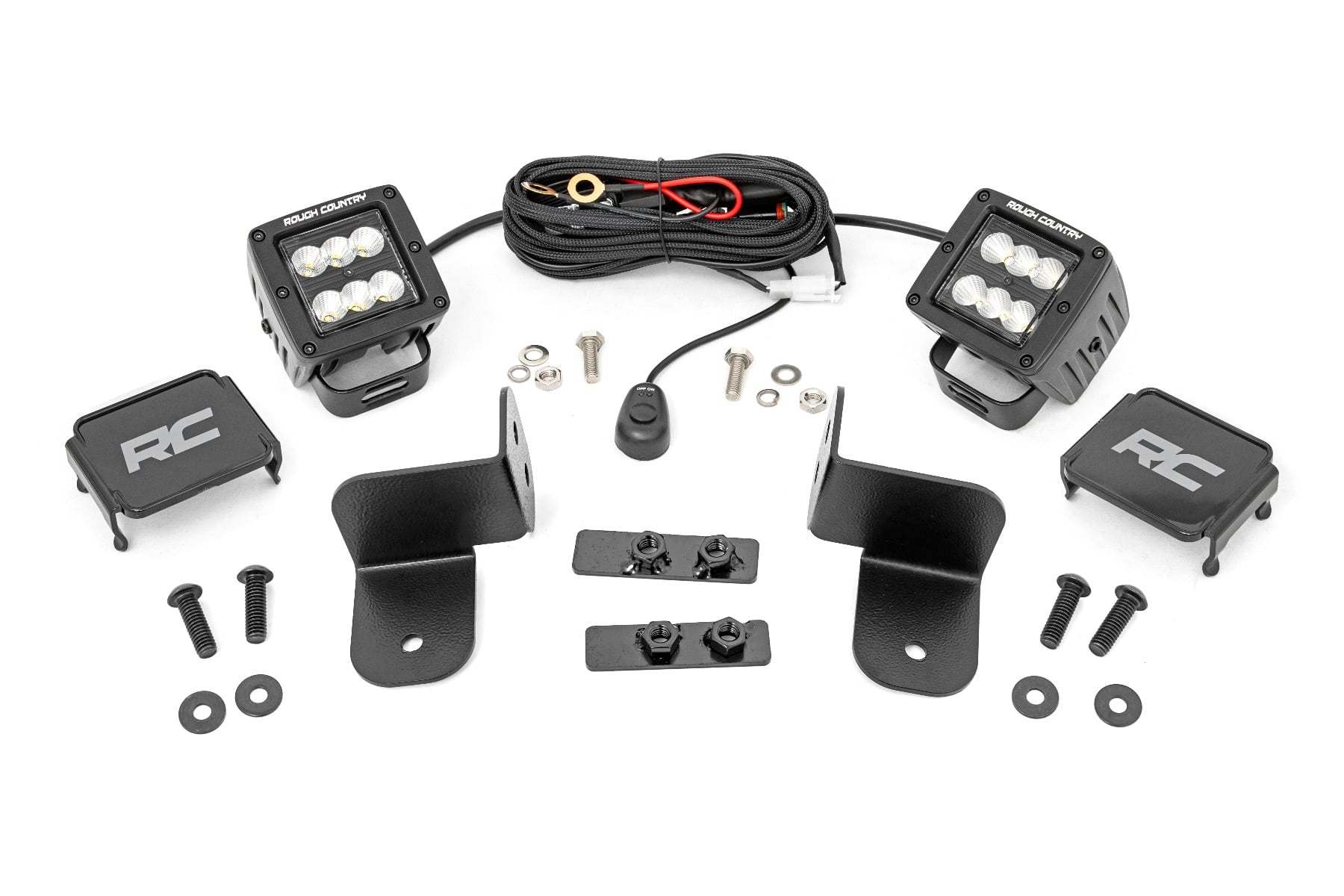 LED Light Kit | Rear Mount | 2" Black Pair | Flood | Polaris Ranger XP 1000 - Image 2