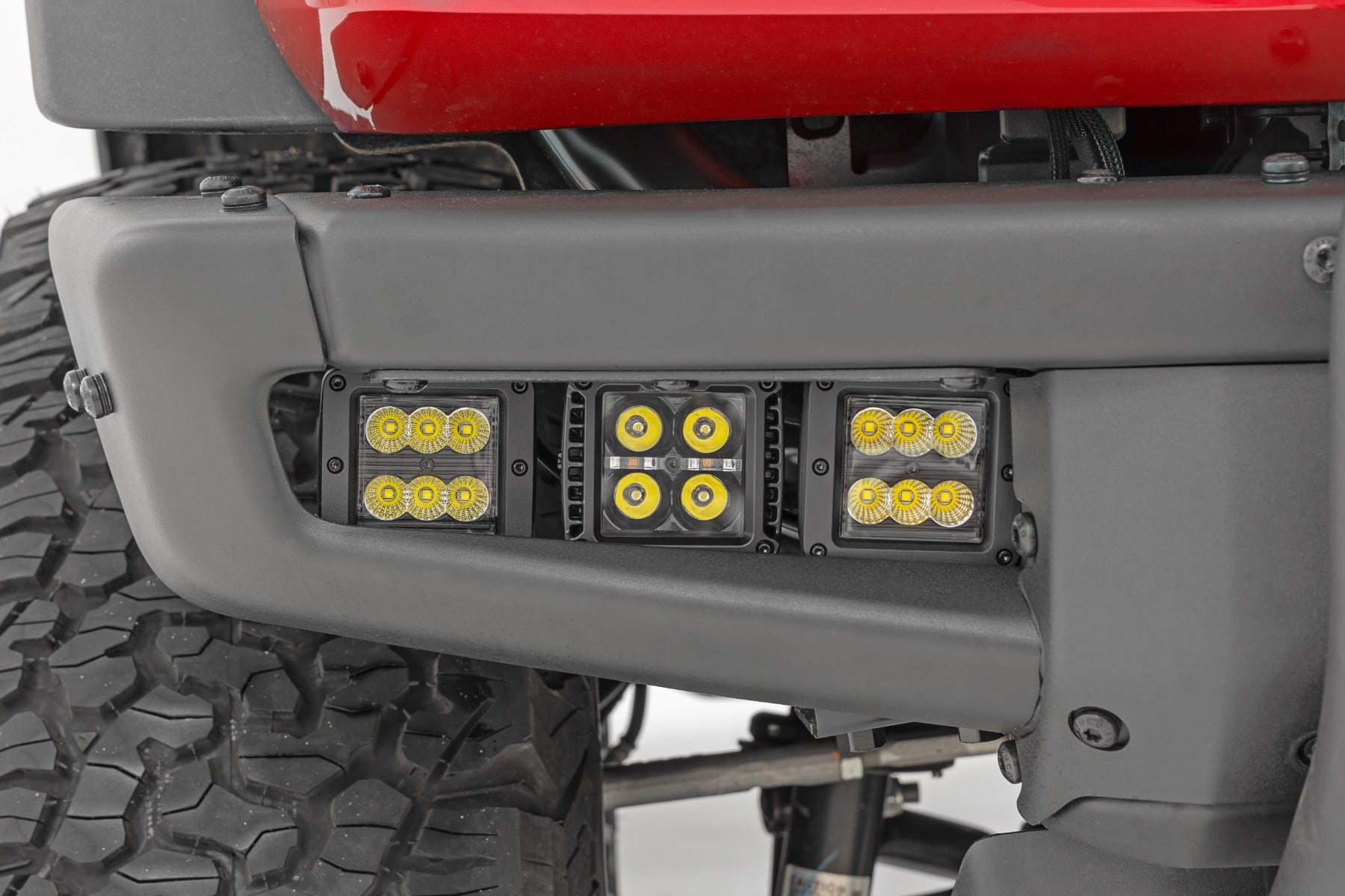 LED Light Kit | Fog Mount | Triple 2" Black Pair | Spot/Flood | Ford Bronco (21-26) - Image 6