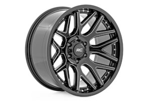 Rough Country 95 Series Wheel | One-Piece | Gloss Black Machined | 20x10 | 8x6.5 | -19mm