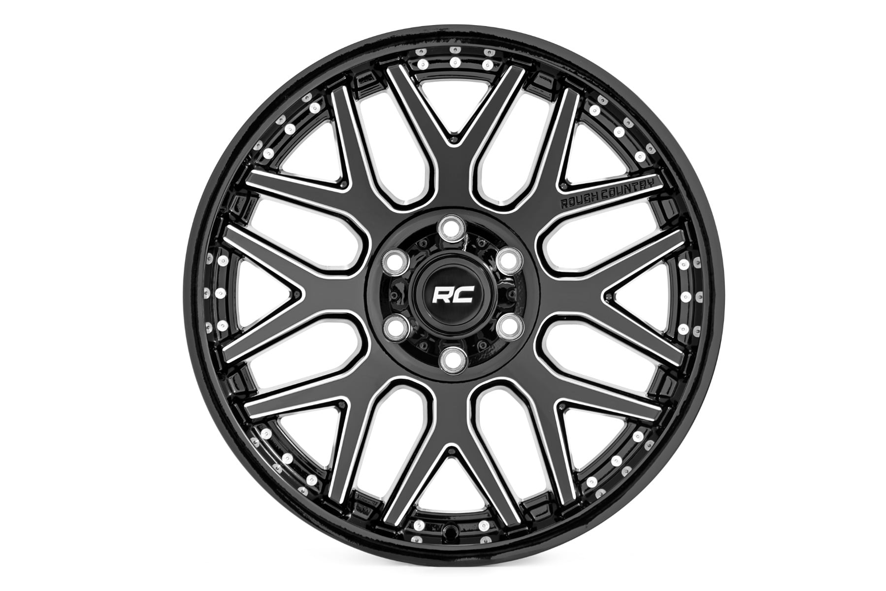 Rough Country 95 Series Wheel | Machined One-Piece | Gloss Black | 20x10 | 8x170 | -19mm - Image 2