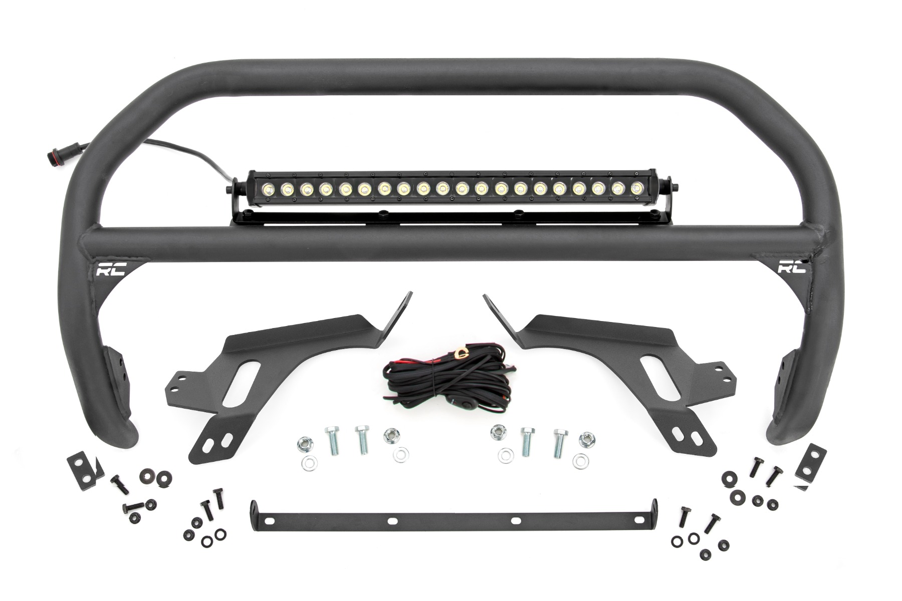 Nudge Bar | w/ Tow Hooks | 20 Inch Black Single Row LED | Ford Bronco Sport (21-24)
