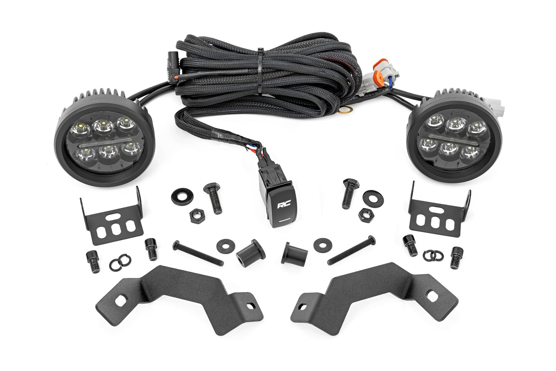 LED Light Kit | Ditch Mount | Black Series Round | 3.5 Inch | Amber DRL | Toyota LandCruiser (2024)