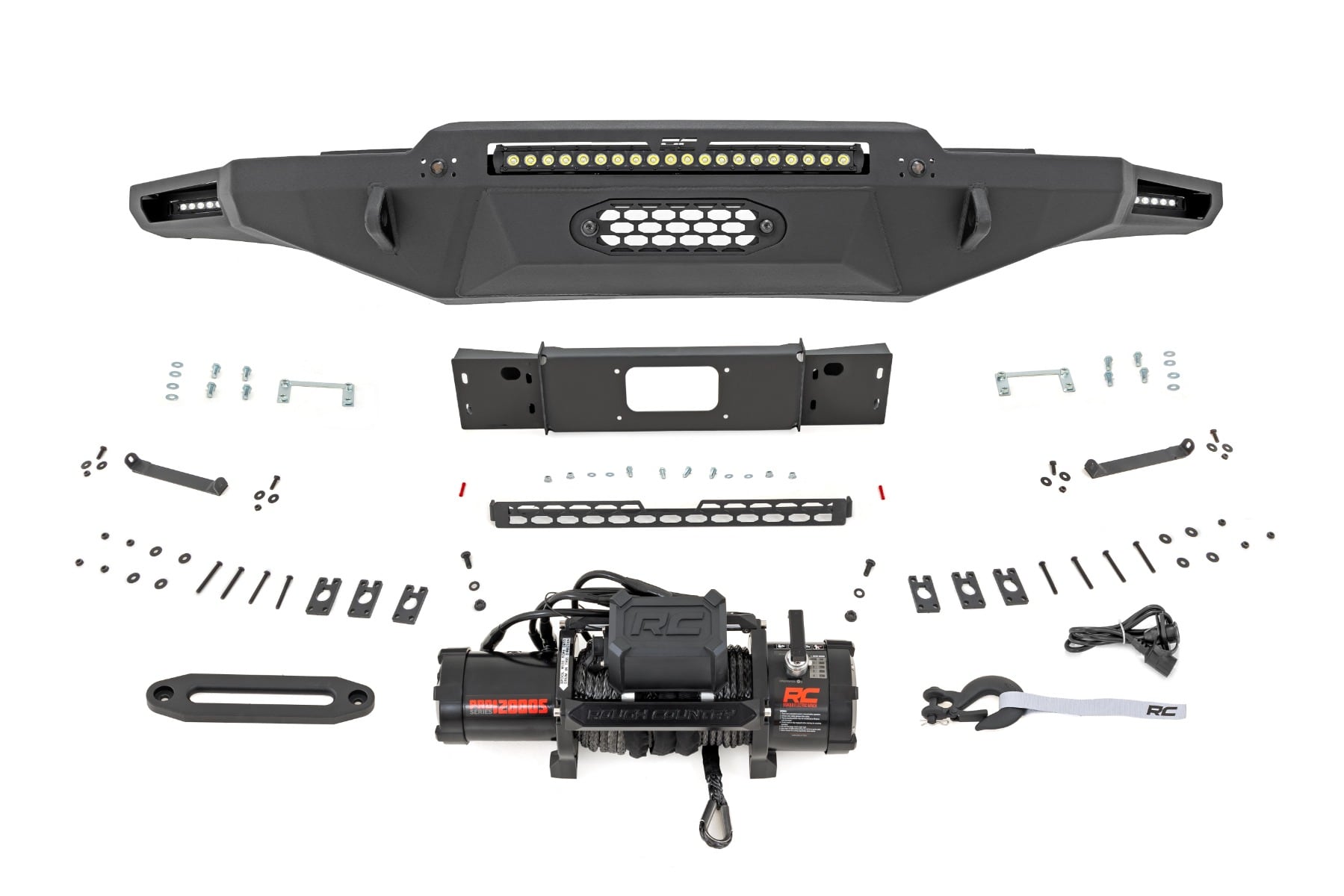 Hybrid Front Bumper | 12000S | Blk LED w/ White DRL | Toyota Tundra (22-26)