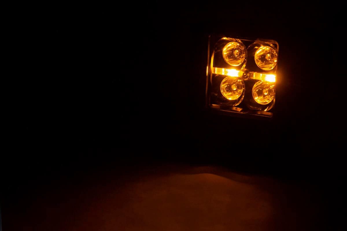 2 Inch Black Series LED Light Pods | Flush Mount | Amber DRL - Image 2