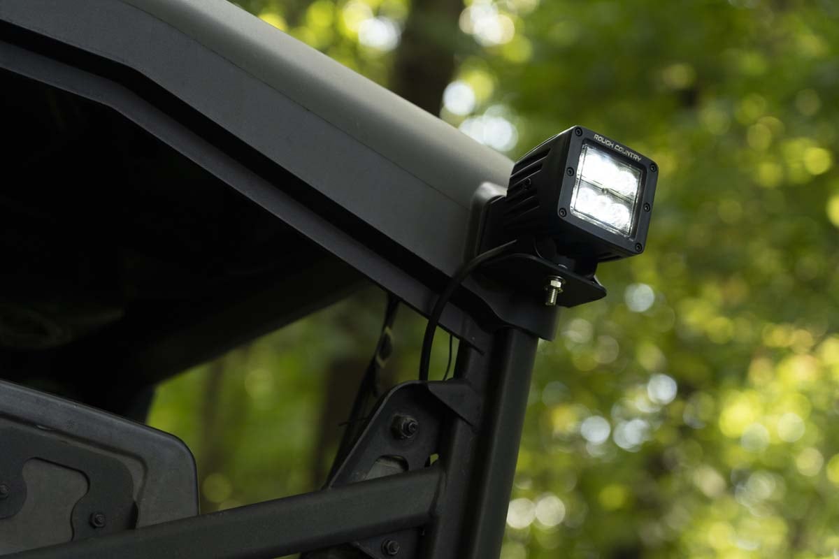 LED Light | Cab Mount | 2" Black Pair | Flood | Can-Am Defender HD 5/HD 8/HD 9/HD 10 - Image 5