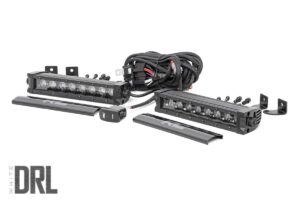 8 Inch Black Series LED Light Bar | Single Row | Cool White DRL | Pair