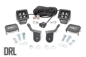 LED Light Kit | Cage Mount | 2" Black Pair | White DRL | Honda Pioneer 1000/Pioneer 1000-6