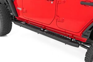 Oval Nerf Steps | 4 Door | Black | Jeep Wrangler Unlimited 4WD (2018-2026)