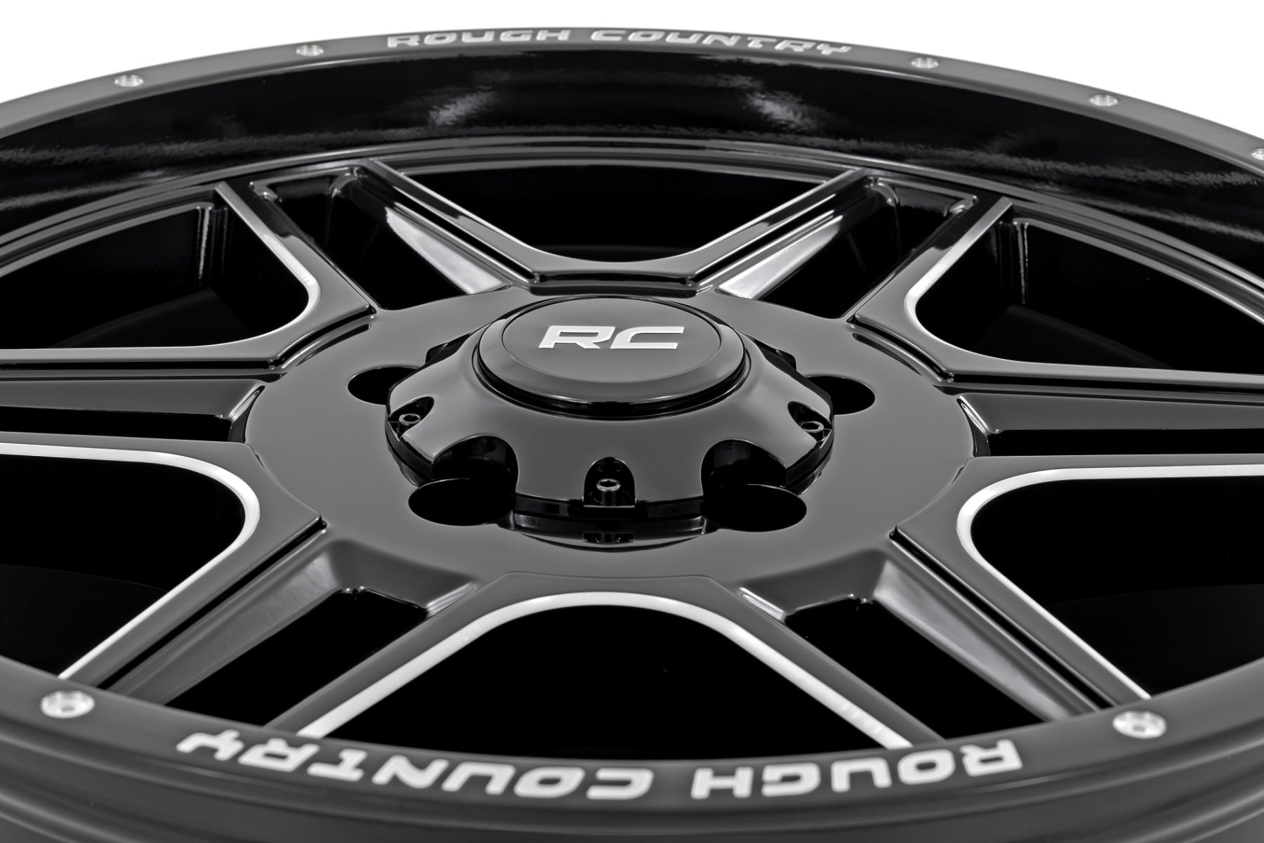 Rough Country 92 Series Wheel | Machined One-Piece | Gloss Black | 20x9 | 6x5.5 | +0mm - Image 2