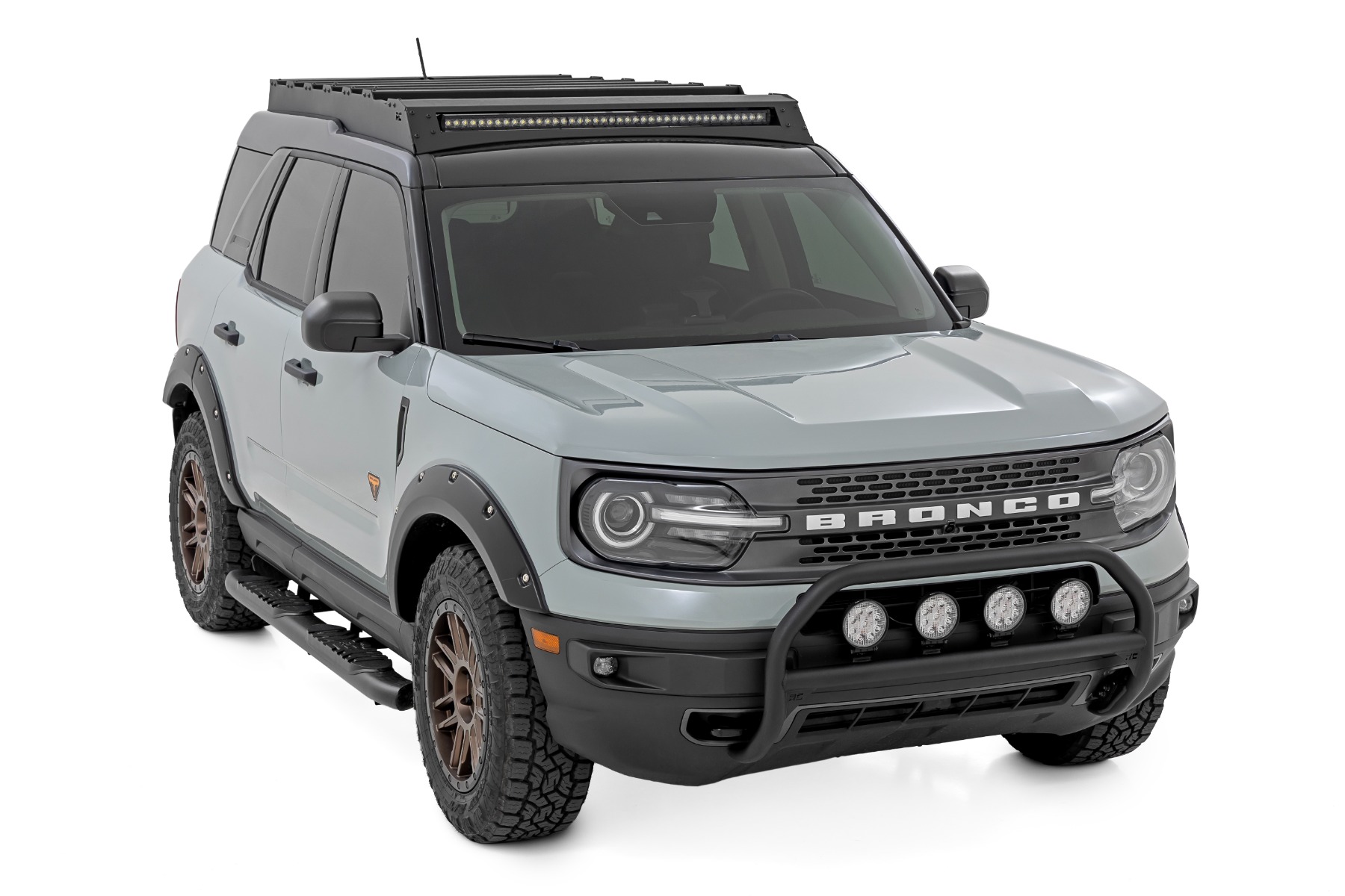 Nudge Bar | w/ Tow Hooks | 20 Inch Black Single Row LED | Ford Bronco Sport (21-24) - Image 3