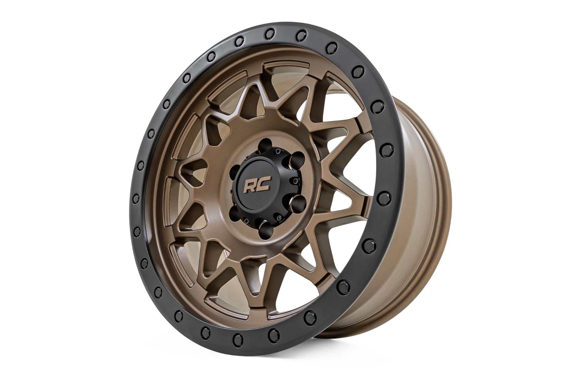 Rough Country 78 Series Wheel | Simulated Beadlock | Bronze/Black | 18x9 | 8x170 | 0mm - Image 3