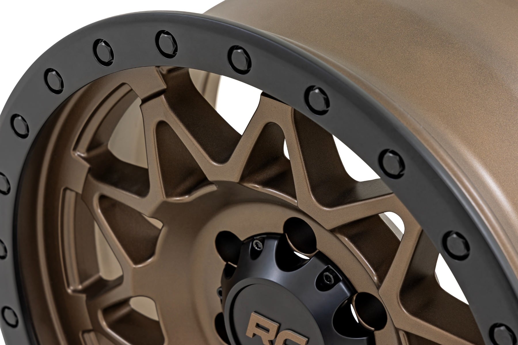 Rough Country 78 Series Wheel | Simulated Beadlock | Bronze/Black | 18x9 | 8x6.5 | -12mm - Image 5