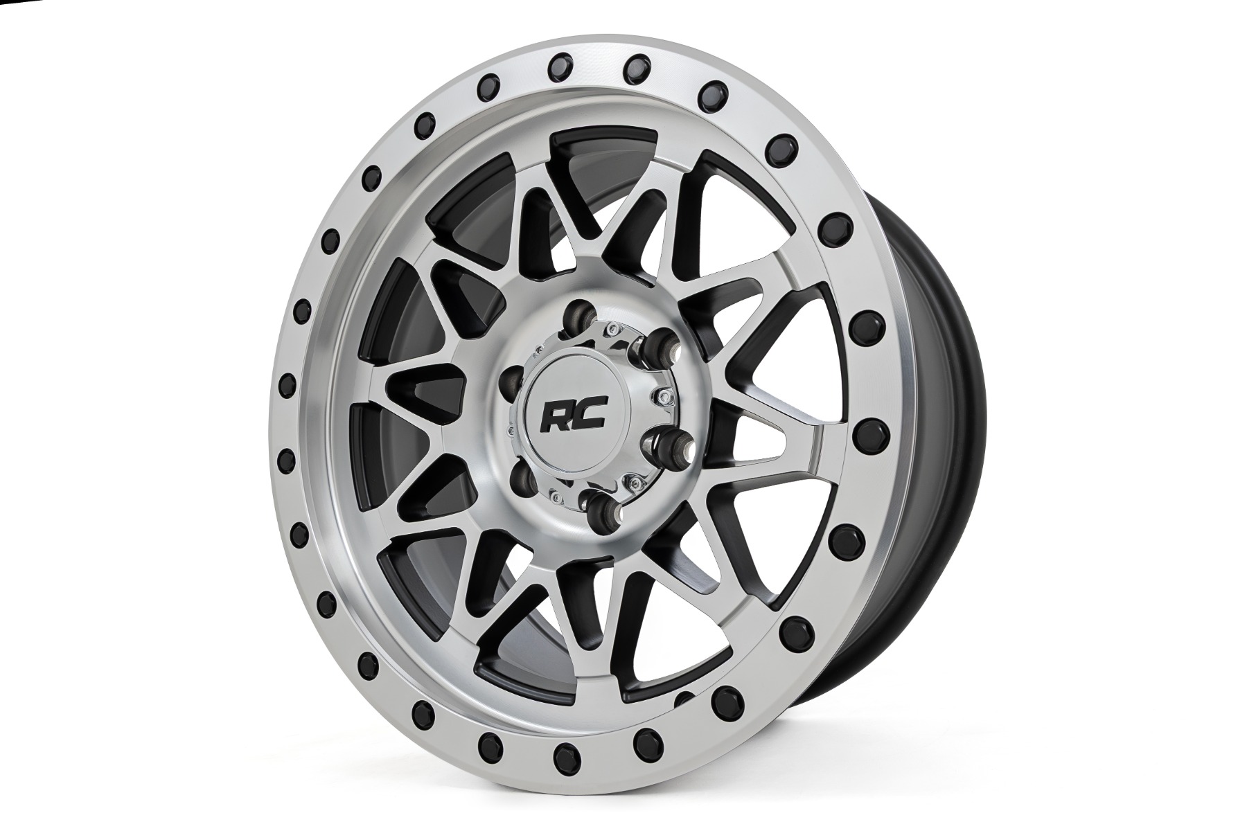 Rough Country 78 Series Wheel | Simulated Beadlock | Full Machine | 17x8.5 | 6x5.5 | +0mm - Image 3