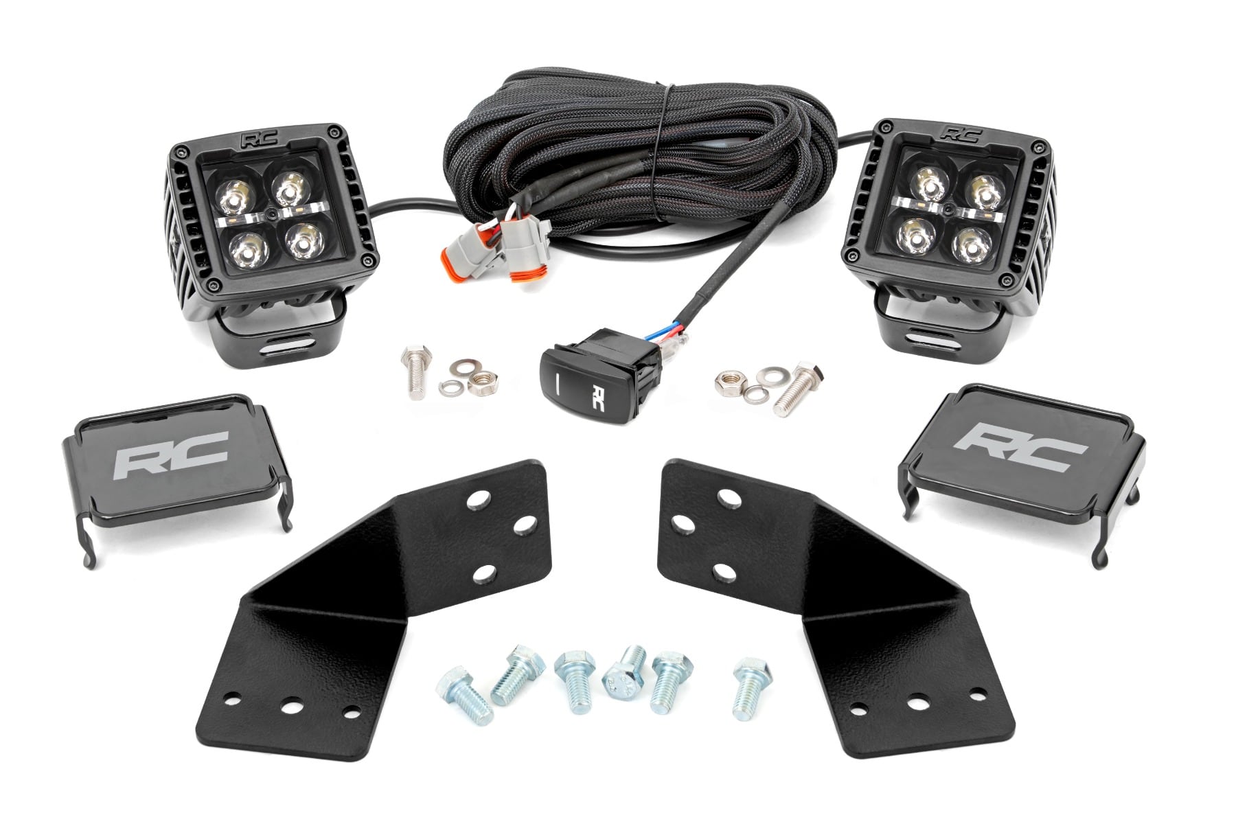 LED Light Kit | Rear Mount | 2" Black Pair | Amber DRL | CFMOTO UFORCE 1000