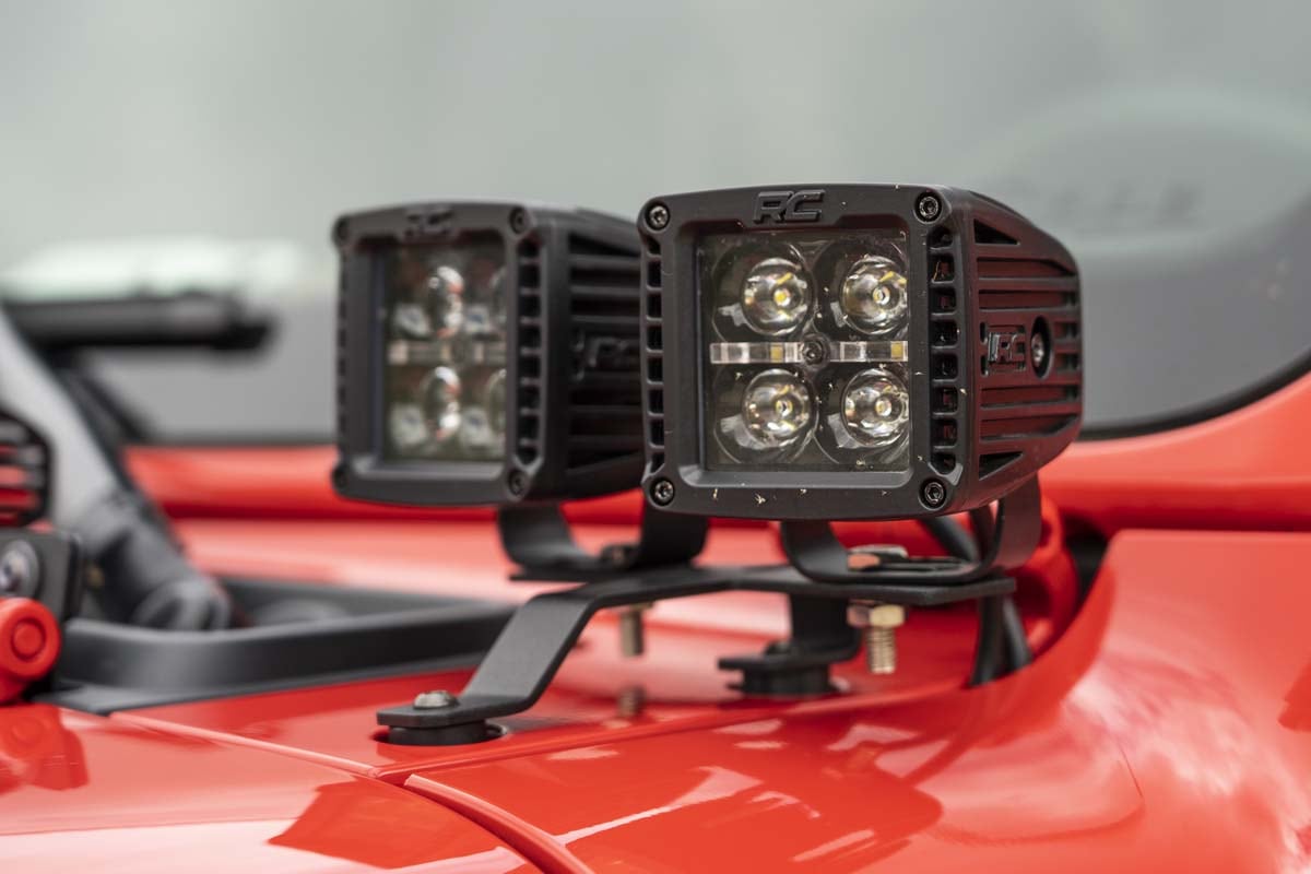 LED Light Kit | Quad | Cowl Mount | 2" Black | White DRL | Jeep Gladiator JT/Wrangler JL (18-26) - Image 3