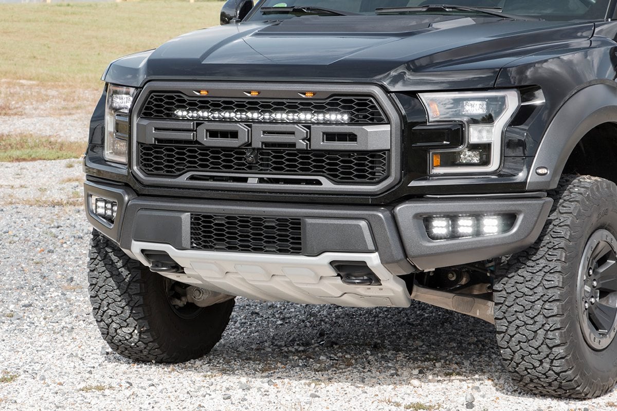 LED Light Kit | Grille Mount | 30" Black Single Row | White DRL | Ford Raptor (17-20) - Image 2