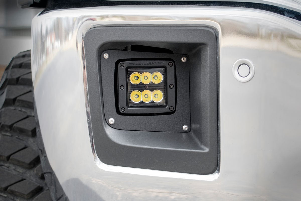LED Light Kit | Fog Mount | 2" Black Pair | GMC Sierra 1500 2WD/4WD (14-15) - Image 2