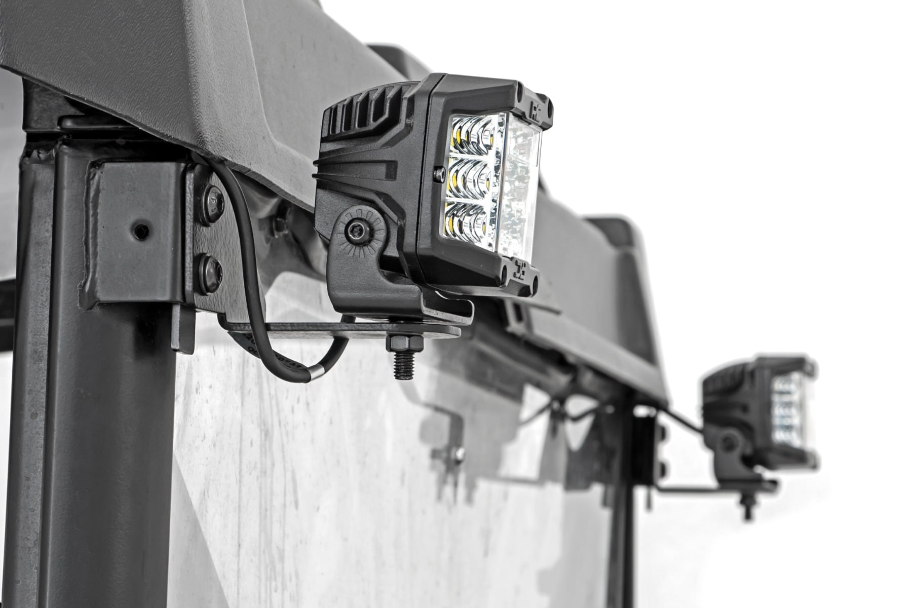 LED Light | RR Cage Mount | 2" Chrome Pair | Wide Angle | Polaris Ranger 1000/Ranger XP 900/1000 - Image 2