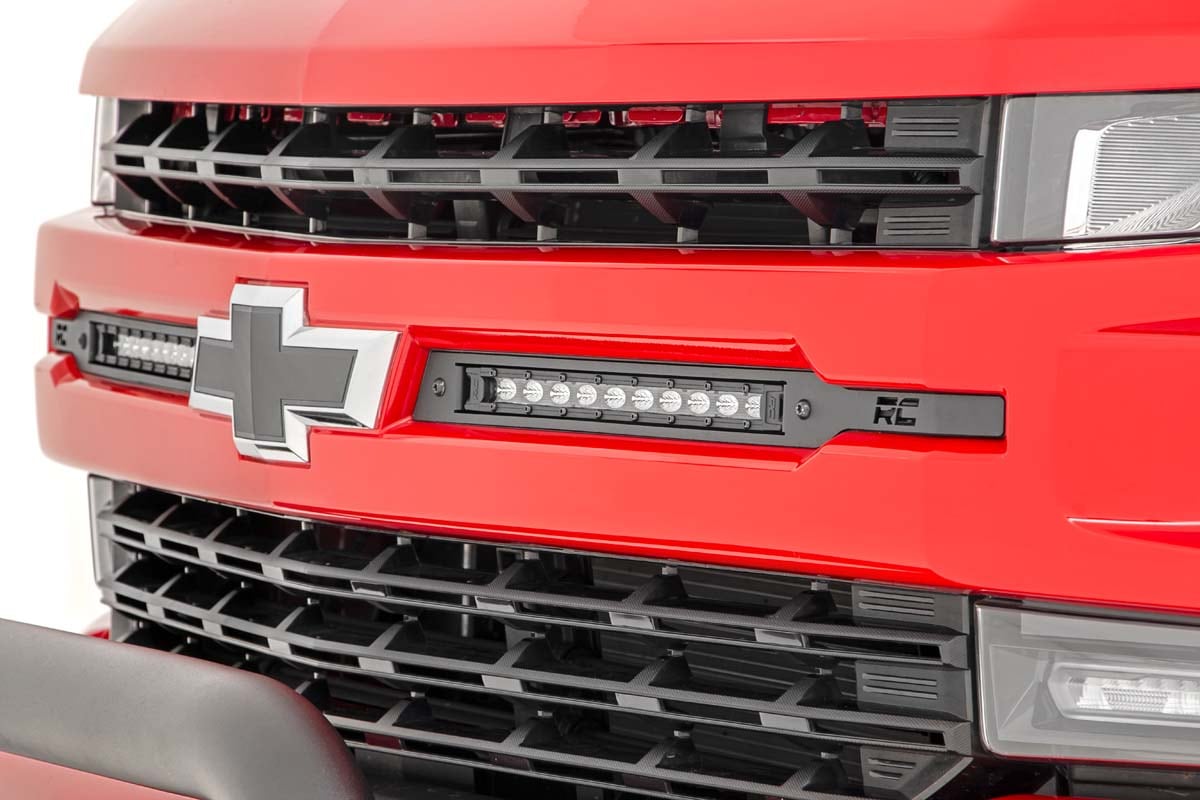 LED Light Kit | Grille Mount | 10" Chrome Slimline Pair | Chevy Silverado 1500 (19-22) - Image 2