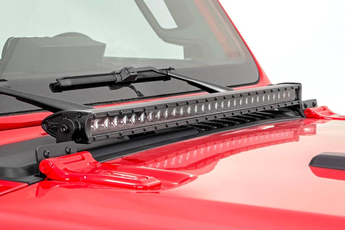 LED Light Kit | Hood Mount | 30" Black Single Row | Jeep Gladiator JT/Wrangler JL (18-26) - Image 4