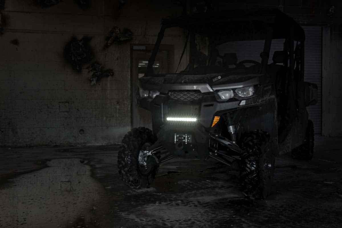 LED Light | Bumper Mount | 12" Black Single Row | White DRL | Can-Am Defender HD 8/HD 9/HD 10 - Image 5