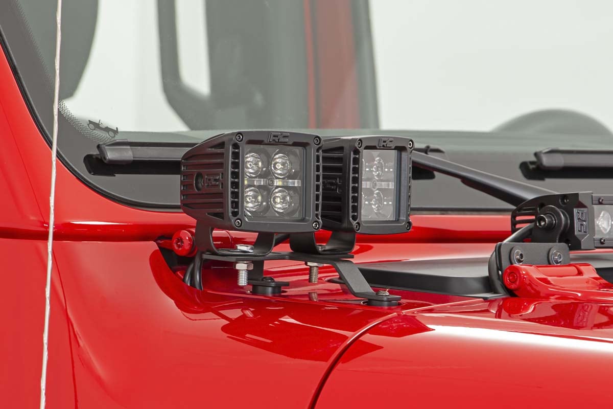 LED Light Kit | Quad | Cowl Mount | 2" Black | Amber DRL | Jeep Gladiator JT/Wrangler JL (18-26) - Image 6