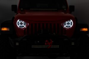 9 Inch DRL Halo LED Headlights | DOT Approved | Jeep Gladiator JT/Wrangler JL (18-26)