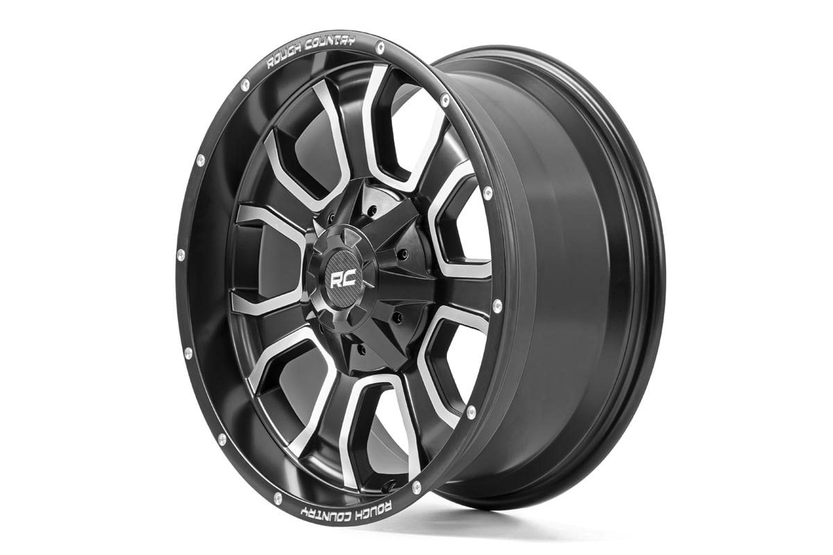 Rough Country 93 Series Wheel | One-Piece | Machined Black | 20x10 | 6x5.5/6x135 | -18mm - Image 3