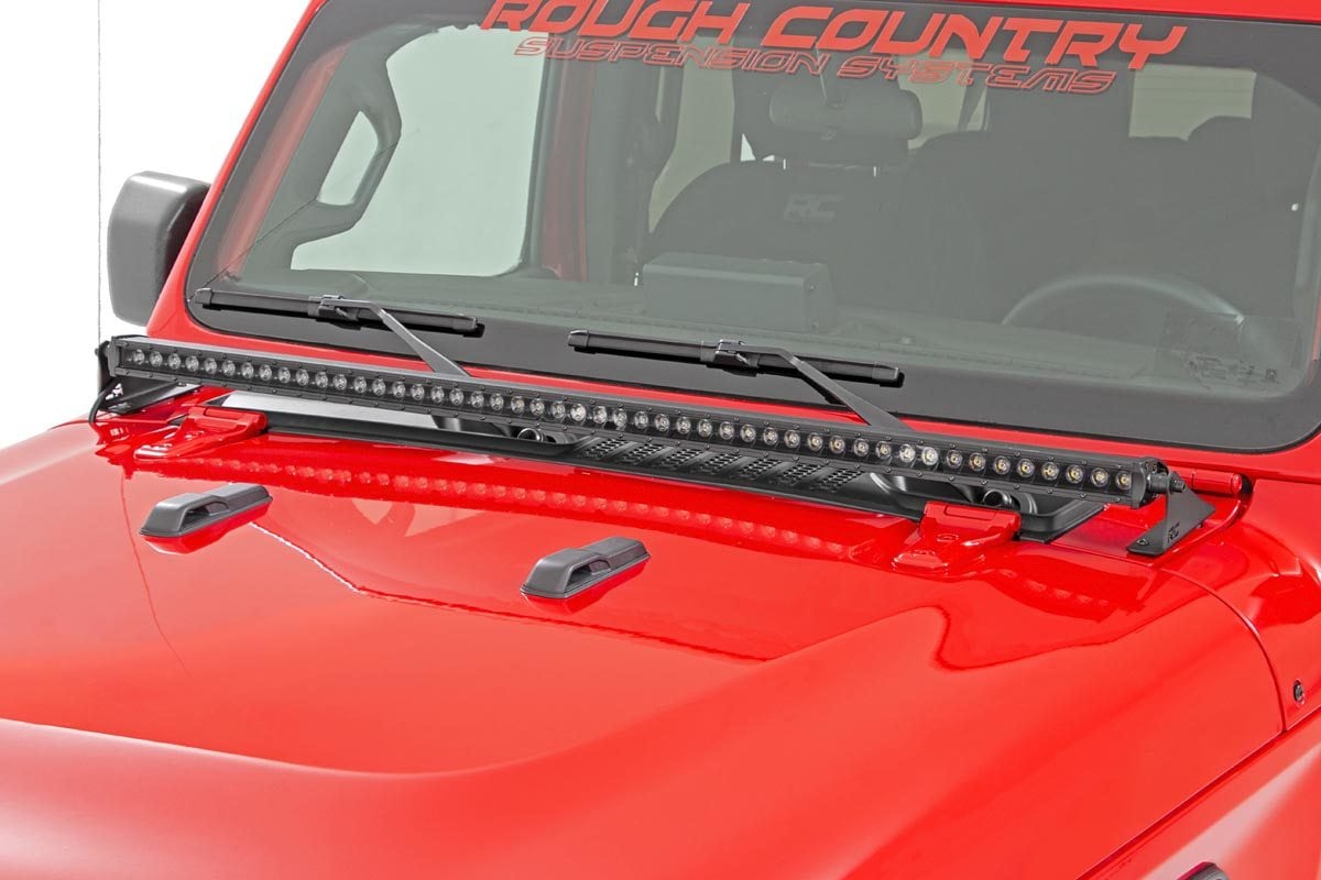 LED Light Kit | Cowl Mount | 50" Black Single Row | Jeep Gladiator JT/Wrangler JL (18-26) - Image 2