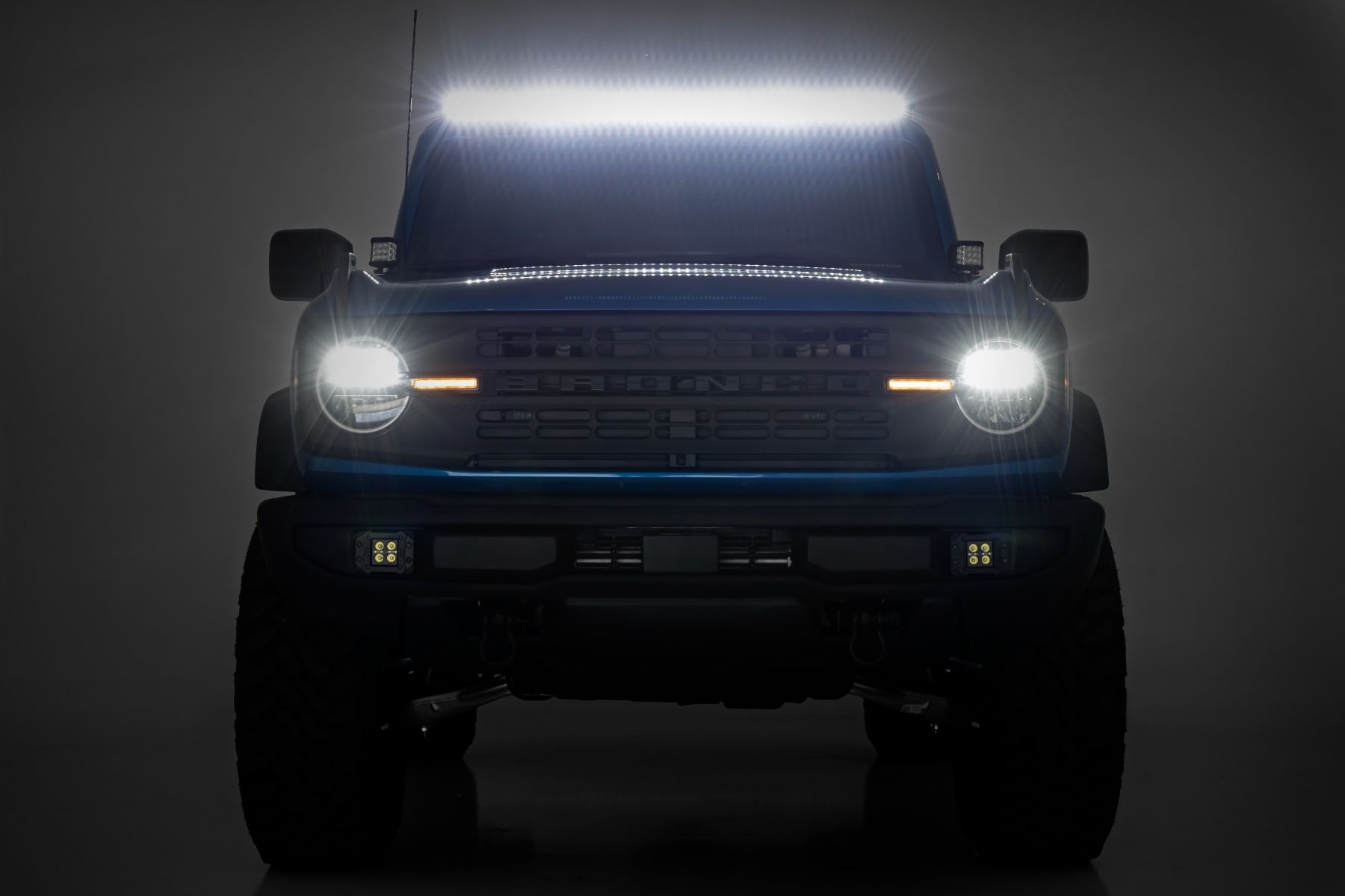 LED Light Kit | Upper Windshield | 50" Black Single Row | Ford Bronco (21-26) - Image 6