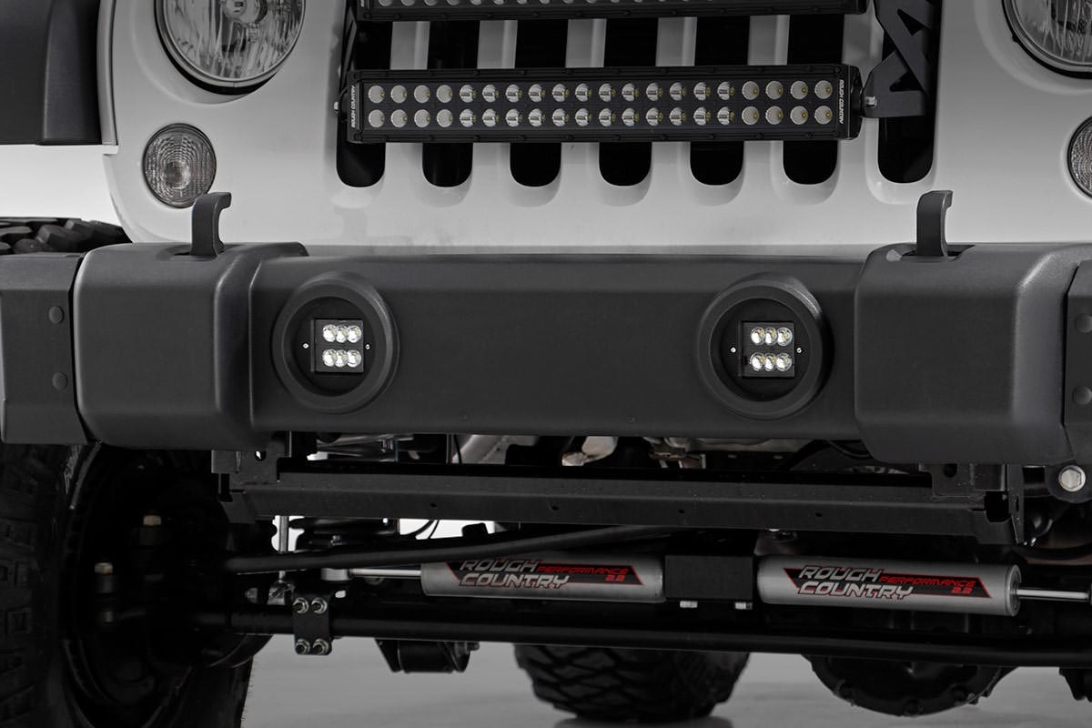 LED Light Kit | Fog Mount | 2" Black Pair | Jeep Wrangler JK/Wrangler Unlimited (10-18) - Image 2