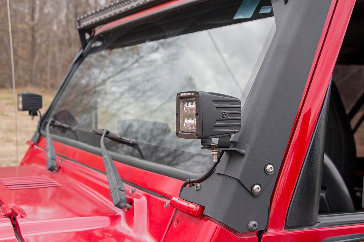 LED Light Mount | Lower A-Pillar | Pod | Jeep Wrangler TJ (97-06)/Wrangler Unlimited (04-06) - Image 2