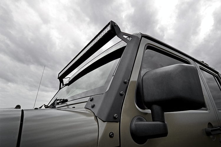 LED Light | Windshield Mnt | 50" Black Dual Row | Amber DRL | Jeep Wrangler JK (07-18) - Image 3