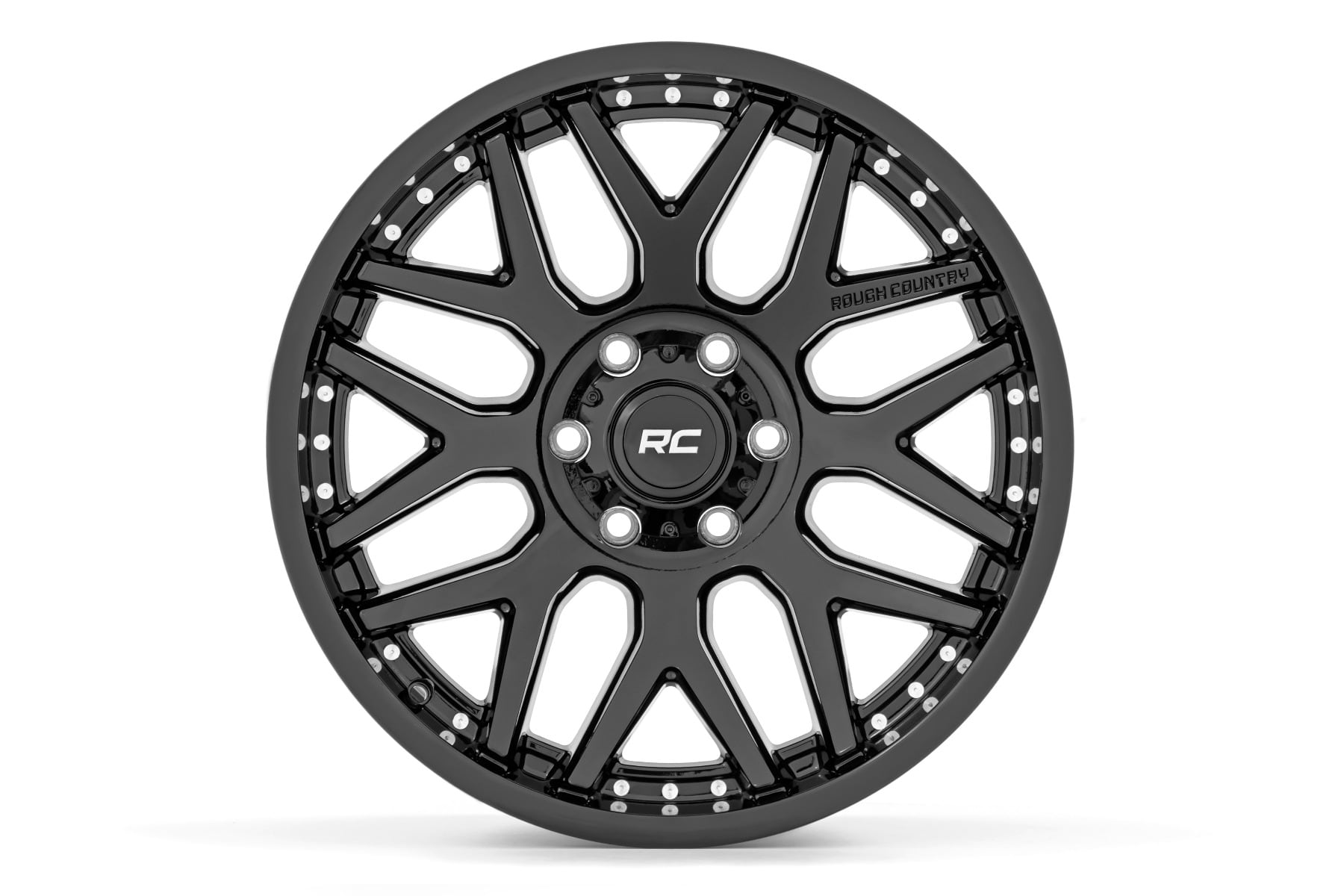 Rough Country 95 Series Wheel | One-Piece | Gloss Black | 20x10 | 8x170 | -19mm - Image 2