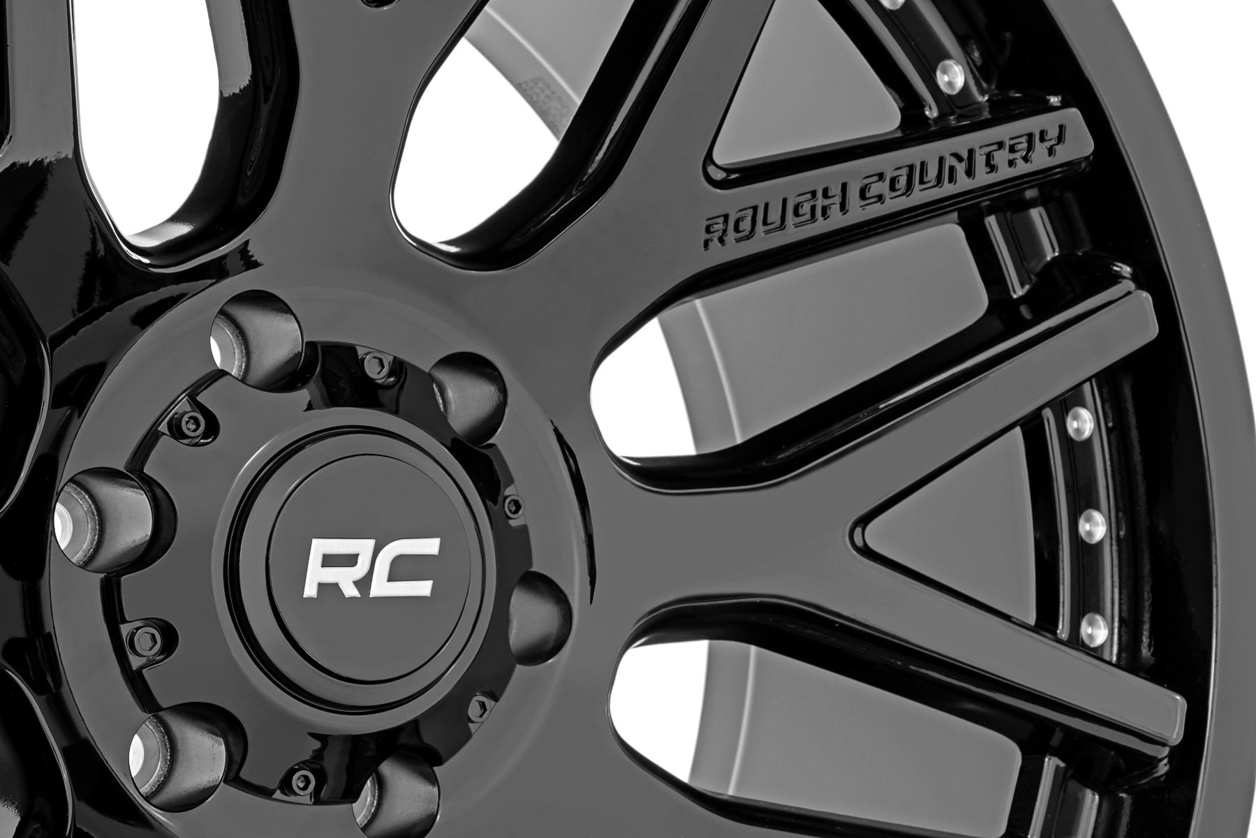 Rough Country 95 Series Wheel | One-Piece | Gloss Black | 20x10 | 8x170 | -19mm - Image 3